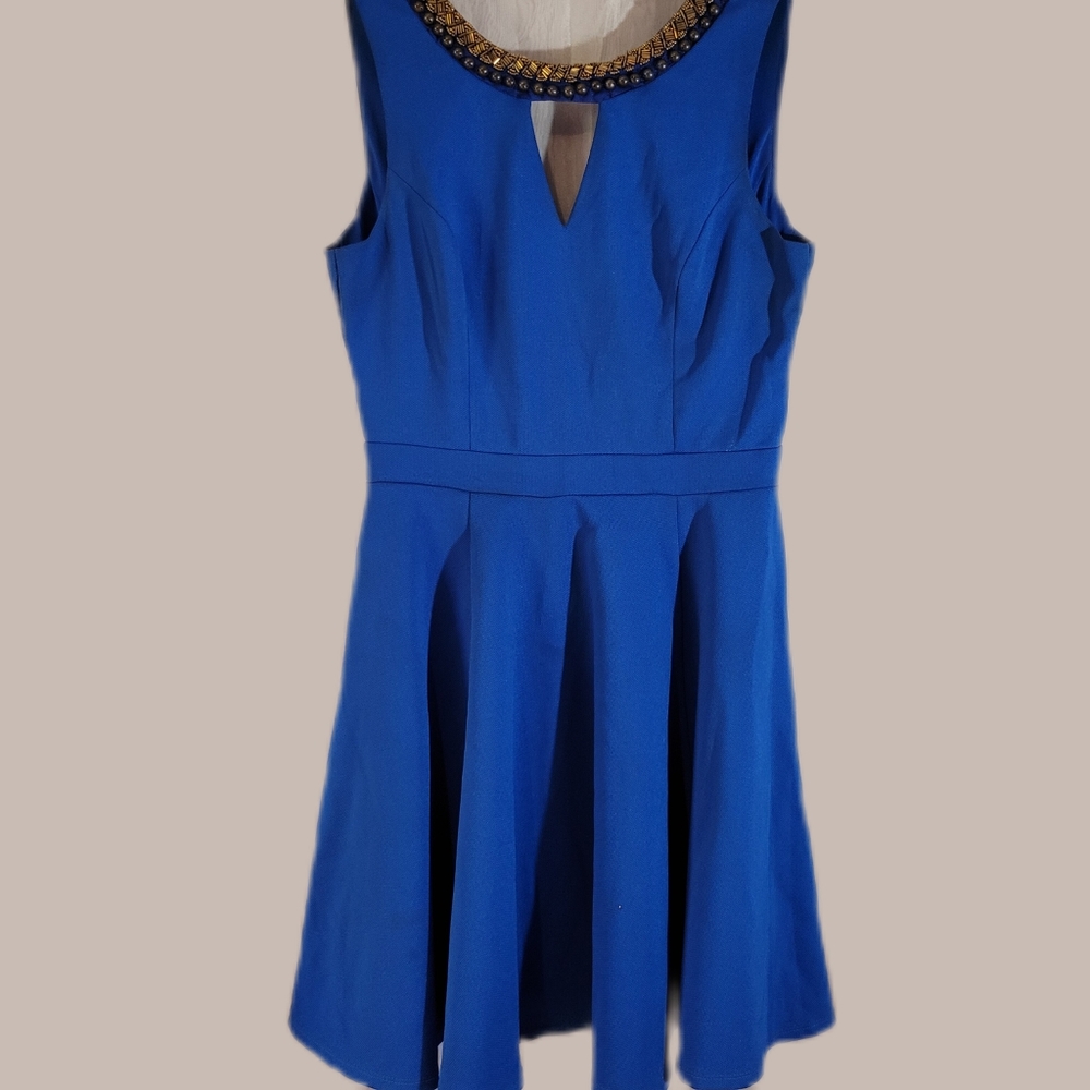 blue mid length dress